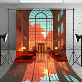 Aperturee - Aperturee Sunset Modern Living Room Window Sweep Photo Backdrop